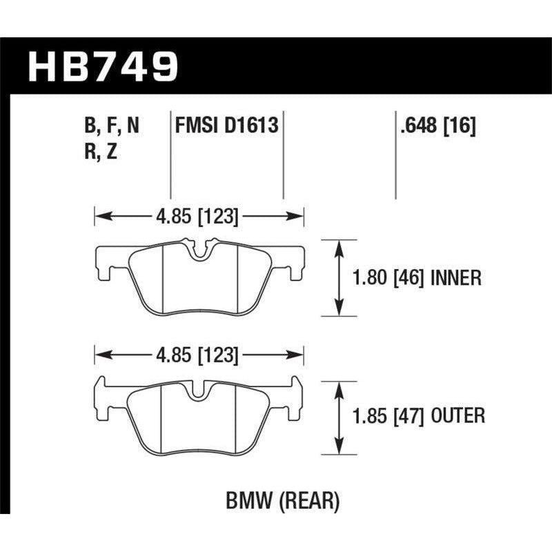 Hawk Performance KHB749Z.648 - HAWKHB749Z.648 - Hawk 13-14 BMW 328i/328i xDrive / 2014 428i/428i xDrive PC Rear Brake Pads - Shipped in Europe - Tuningsupply.com