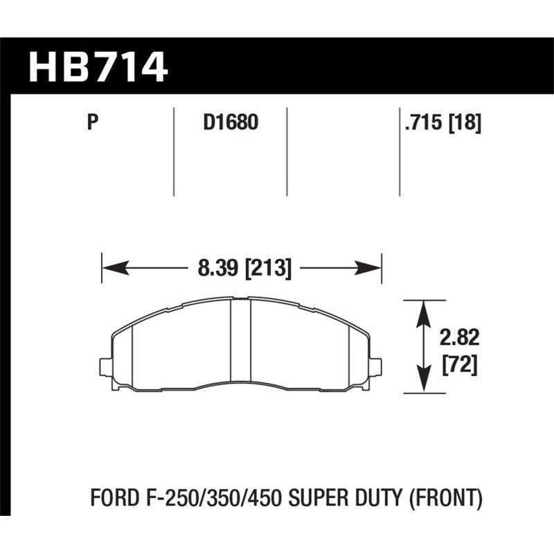 Hawk Performance KHB714Y.715 - HAWKHB714Y.715 - Hawk 15-17 Ford F-250/350 LTS Street Front Brake Pads - Shipped in Europe - Tuningsupply.com