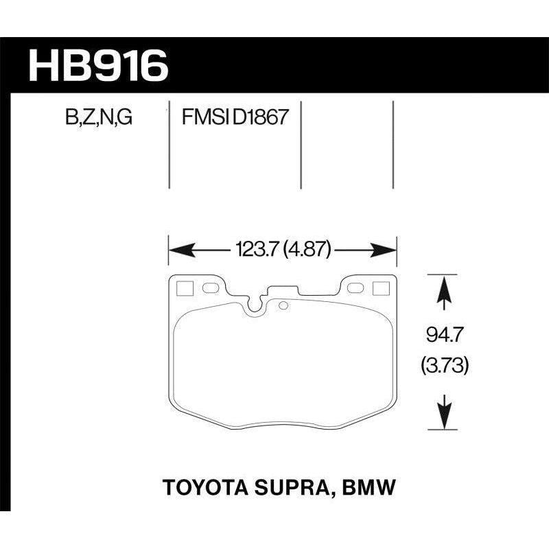 Hawk Performance KHB916B.740 - HAWKHB916B.740 - Hawk 2020 Toyota Supra / 19-20 BMW Z4 HPS 5.0 Front Brake Pads - Shipped in Europe - Tuningsupply.com