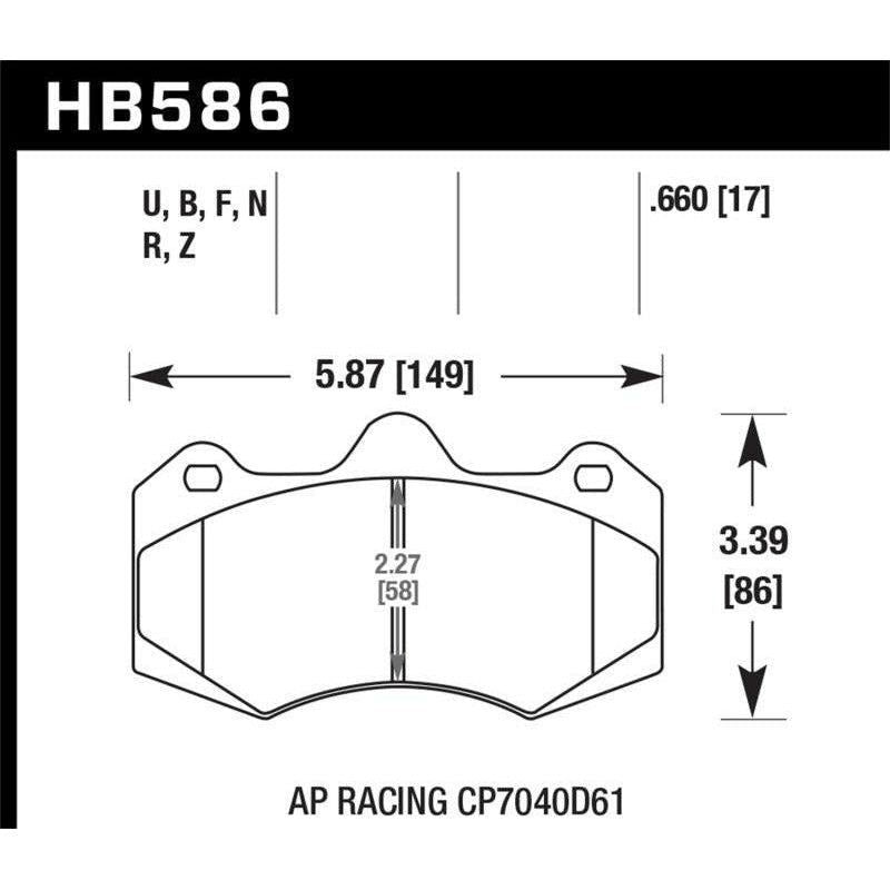 Hawk Performance KHB586Z.660 - HAWKHB586Z.660 - Hawk AP Racing CP7040 Performance Ceramic Street Brake Pads - Shipped in Europe - Tuningsupply.com
