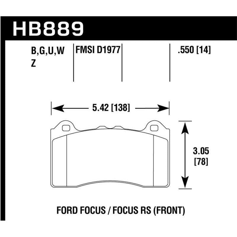 Hawk Performance KHB889N.550 - HAWKHB889N.550 - Hawk HP Plus Track Only Ferro-Carbon Brake Pads - Shipped in Europe - Tuningsupply.com