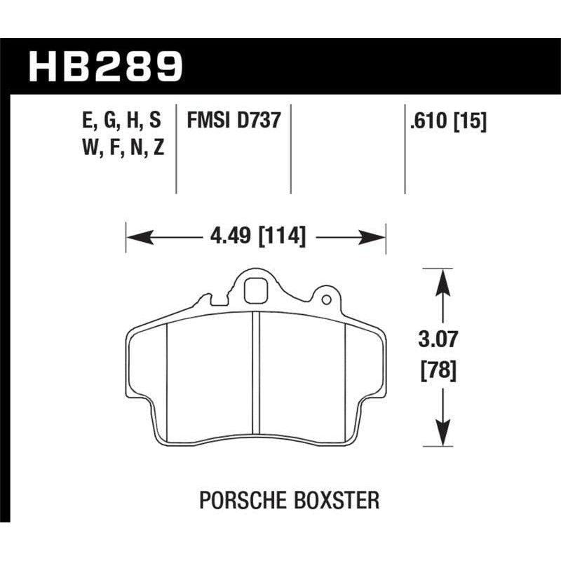Hawk Performance KHB289N.610 - HAWKHB289N.610 - Hawk HP+ Street Brake Pads - Shipped in Europe - Tuningsupply.com