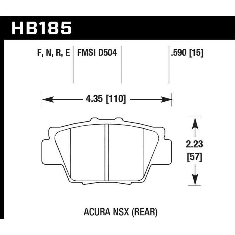 Hawk Performance KHB185N.590 - HAWKHB185N.590 - Hawk HP+ Street Brake Pads - Shipped in Europe - Tuningsupply.com