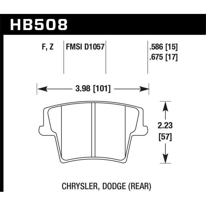 Hawk Performance KHB508F.586 - HAWKHB508F.586 - Hawk HPS Street Brake Pads - Shipped in Europe - Tuningsupply.com