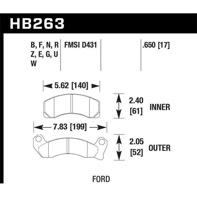 Hawk Performance KHB263F.650 - HAWKHB263F.650 - Hawk HPS Street Brake Pads - Shipped in Europe - Tuningsupply.com