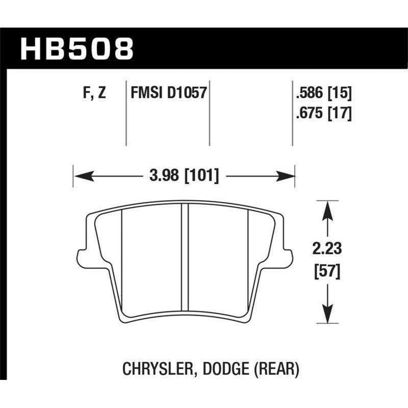 Hawk Performance KHB508F.586 - HAWKHB508F.586 - Hawk HPS Street Brake Pads - Shipped in Europe - Tuningsupply.com
