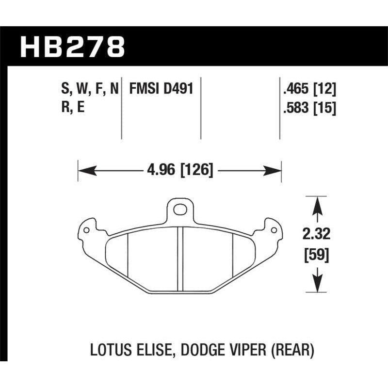 Hawk Performance KHB278F.465 - HAWKHB278F.465 - Hawk HPS Street Brake Pads - Shipped in Europe - Tuningsupply.com