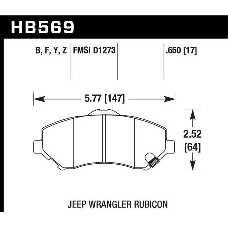 Hawk Performance KHB569F.650 - HAWKHB569F.650 - Hawk HPS Street Brake Pads - Shipped in Europe - Tuningsupply.com