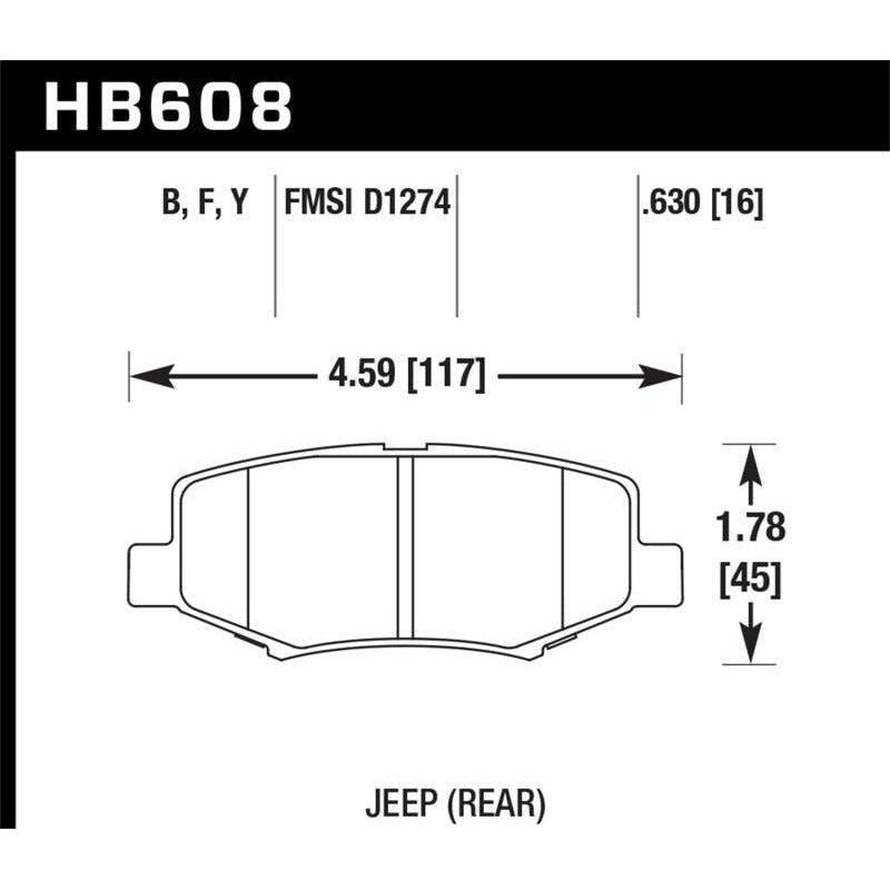 Hawk Performance KHB608Y.630 - HAWKHB608Y.630 - Hawk LTS Street Brake Pads - Shipped in Europe - Tuningsupply.com