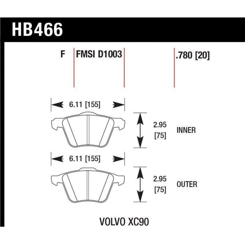 Hawk Performance KHB477Y.610 - HAWKHB477Y.610 - Hawk LTS Street Brake Pads - Shipped in Europe - Tuningsupply.com