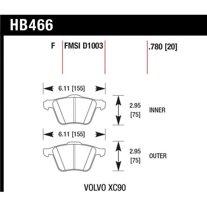 Hawk Performance KHB477Y.610 - HAWKHB477Y.610 - Hawk LTS Street Brake Pads - Shipped in Europe - Tuningsupply.com