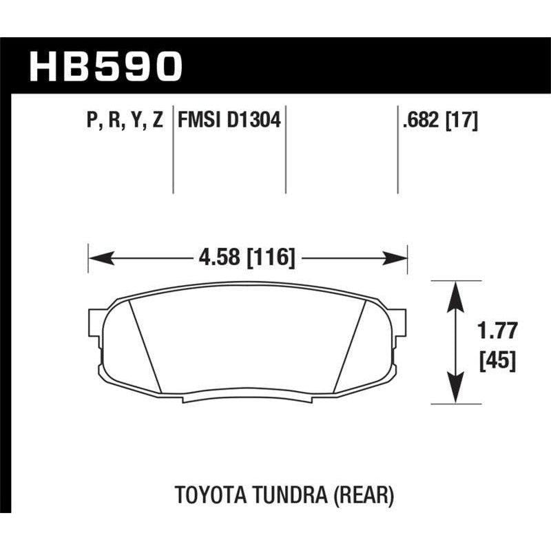 Hawk Performance KHB590Z.682 - HAWKHB590Z.682 - Hawk Performance 08-14 Toyota Land Cruiser Ceramic Street Rear Brake Pads - Shipped in Europe - Tuningsupply.com