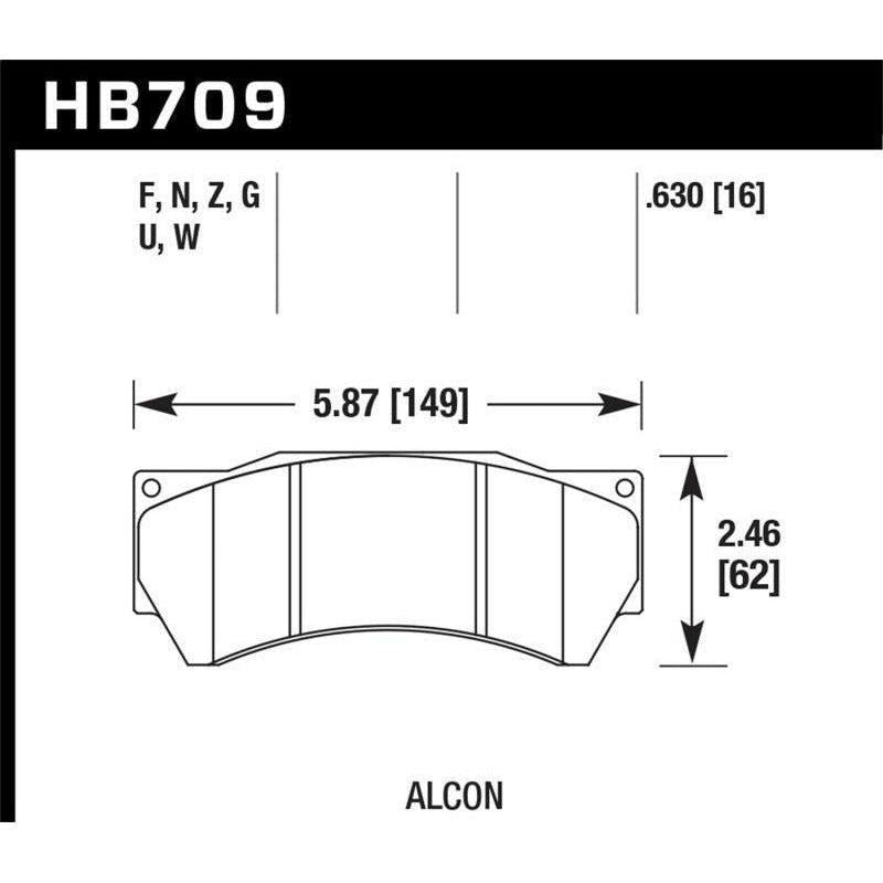 Hawk Performance KHB709F.630 - HAWKHB709F.630 - Hawk Performance Alcon Mono 6, Model 4497 HPS Street Brake Pads - Shipped in Europe - Tuningsupply.com