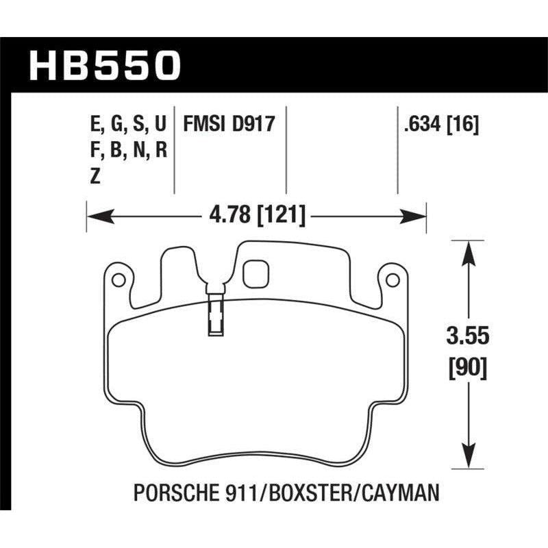 Hawk Performance KHB550U.634 - HAWKHB550U.634 - Hawk Porsche 911 / Cayman / Boxster Front /Rear DTC-70 Race Brake Pads - Shipped in Europe - Tuningsupply.com