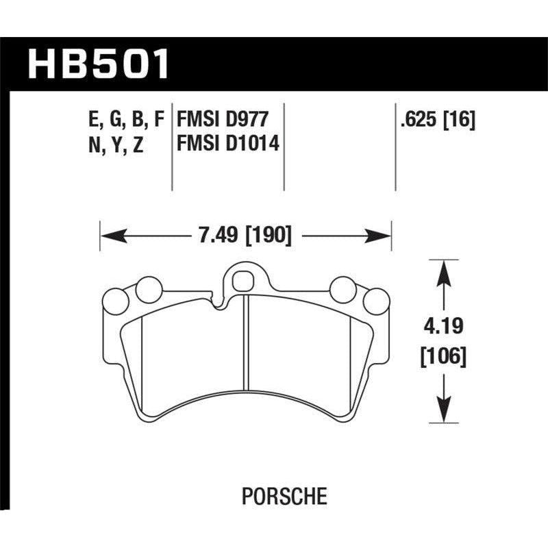 Hawk Performance KHB501F.625 - HAWKHB501F.625 - Hawk Porsche HPS Street Front Brake Pads - Shipped in Europe - Tuningsupply.com