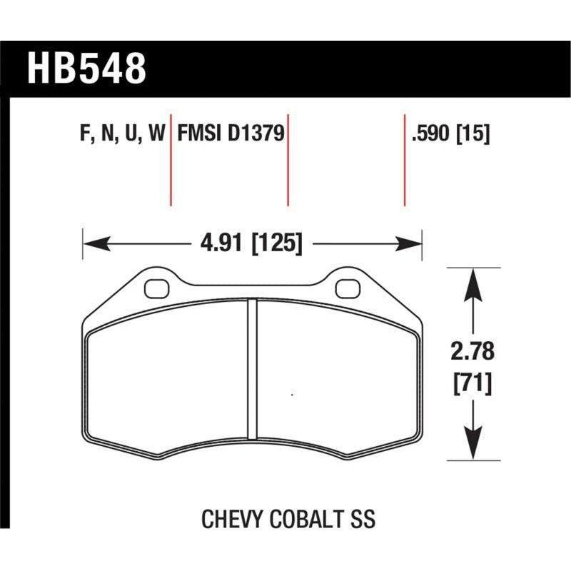 Hawk Performance KHB548F.510 - HAWKHB548F.510 - Hawk Renault Clio / Cobalt SS HPS Street Front Brake Pads - Shipped in Europe - Tuningsupply.com