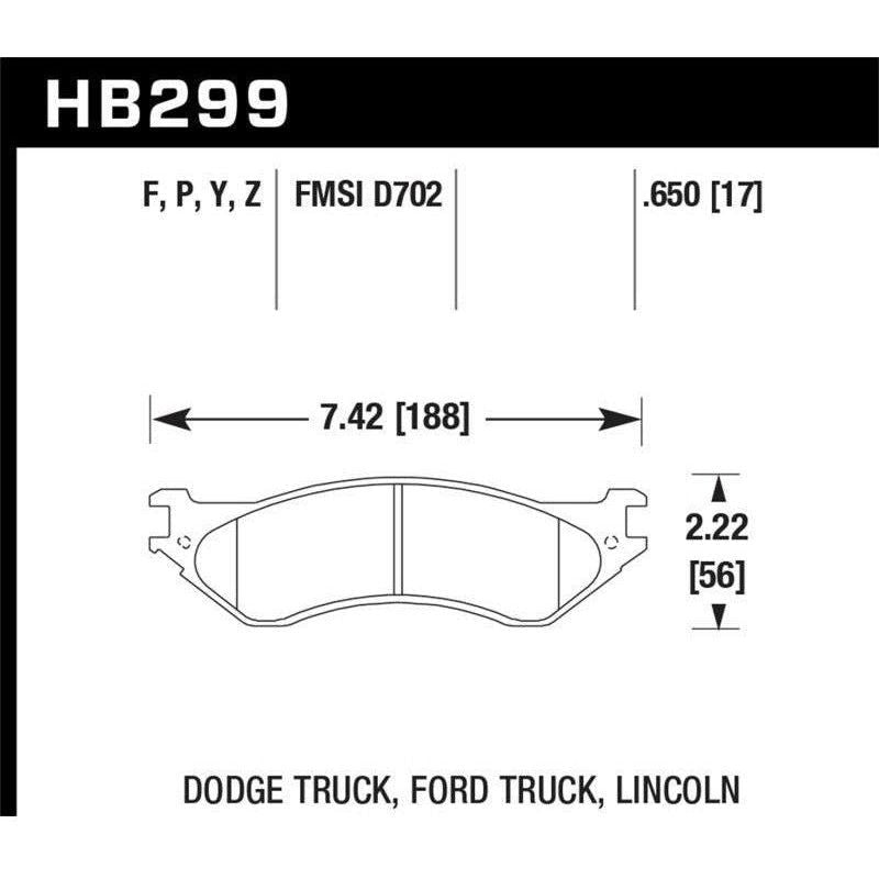 Hawk Performance KHB299P.650 - HAWKHB299P.650 - Hawk Super Duty Street Brake Pads - Shipped in Europe - Tuningsupply.com