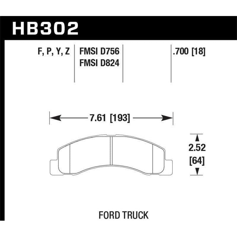 Hawk Performance KHB302P.700 - HAWKHB302P.700 - Hawk Super Duty Street Brake Pads - Shipped in Europe - Tuningsupply.com
