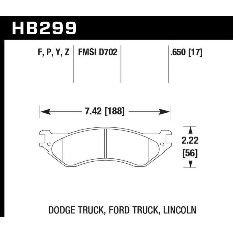 Hawk Performance KHB299P.650 - HAWKHB299P.650 - Hawk Super Duty Street Brake Pads - Shipped in Europe - Tuningsupply.com