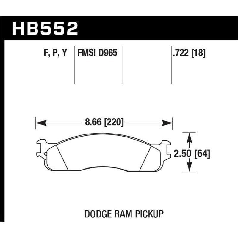 Hawk Performance KHB552P.722 - HAWKHB552P.722 - Hawk Super Duty Street Front Brake Pads - Shipped in Europe - Tuningsupply.com