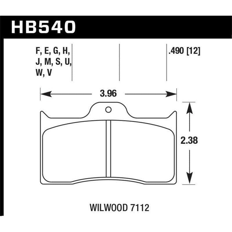 Hawk Performance KHB540E.490 - HAWKHB540E.490 - Hawk Wilwood 7112 Blue 9012 Race Brake Pads - Shipped in Europe - Tuningsupply.com
