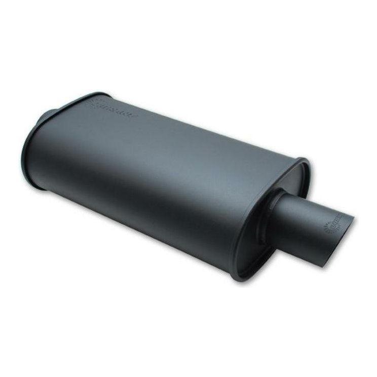 Vibrant 1146 - VIB1146 - Vibrant StreetPower FLAT BLACK Oval Muffler with Single 3in Outlet - 2.5in inlet I.D. - Shipped in Europe - Tuningsupply.com
