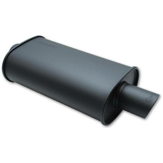 Vibrant 1146 - VIB1146 - Vibrant StreetPower FLAT BLACK Oval Muffler with Single 3in Outlet - 2.5in inlet I.D. - Shipped in Europe - Tuningsupply.com