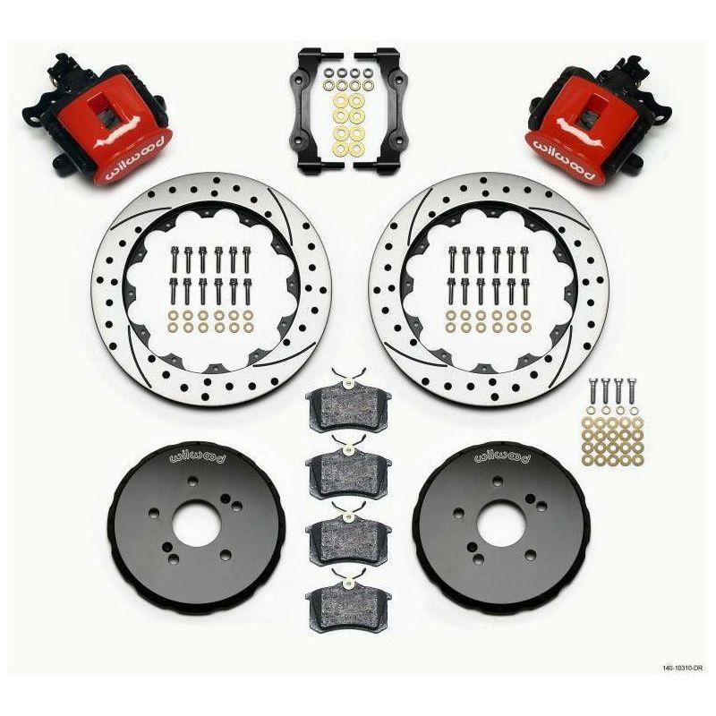 Wilwood 140-10310-DR - WIL140-10310-DR - Wilwood Combination Parking Brake Rear Kit 12.88in Drilled Red Honda S2000 - Shipped in Europe - Tuningsupply.com