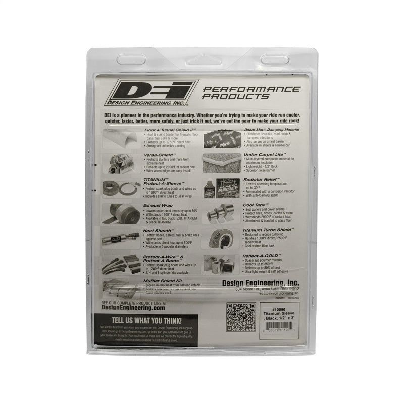 DEI 10590 - DEI10590 - DEI Protect-A-Sleeve 1/2in ID x 3ft Universal - Titanium - Shipped in Europe - Tuningsupply.com