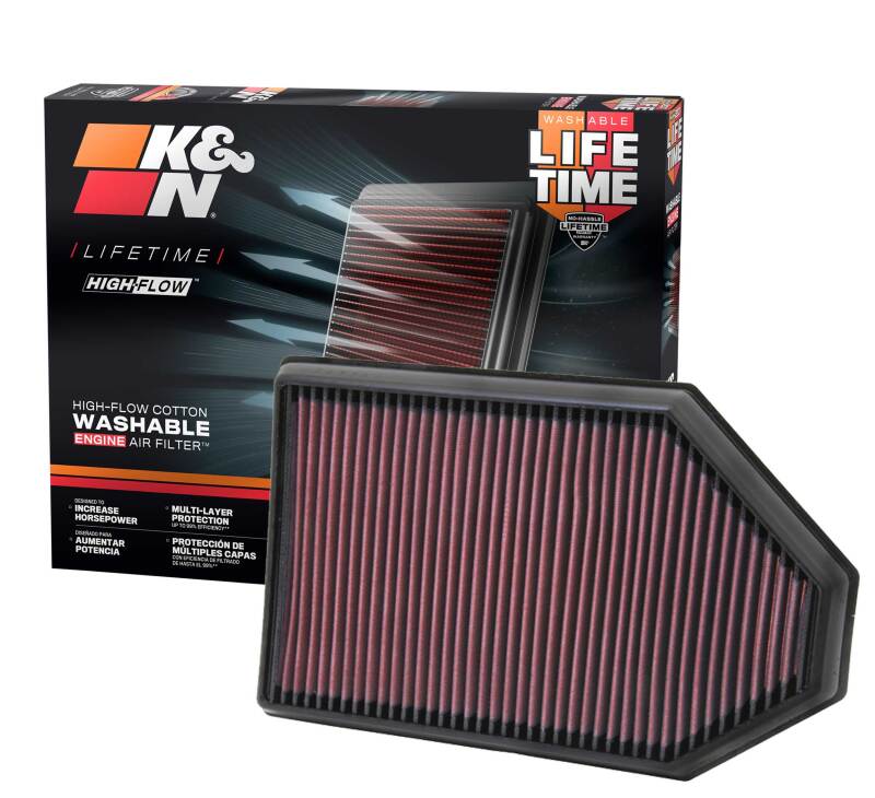 K&N Engineering 33-2460 - KNN33-2460 - K&N Replacement Air Filter for 11 Chrysler 300/300C / Challenger 3.6L/5.7L/6.4L / Charger 3.6L/5.7L - Shipped in Europe - Tuningsupply.com