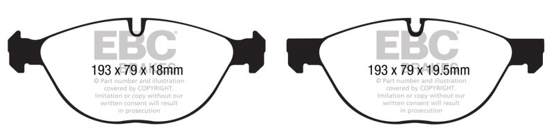 EBC DP31994C - EBCDP31994C - EBC 10-14 BMW X5 4.4 Twin Turbo (50) Redstuff Front Brake Pads - Shipped in Europe - Tuningsupply.com