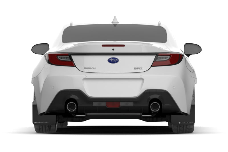 Rally Armor MF99-UR-BLK-WH - RALMF99-UR-BLK-WH - Rally Armor 22-25 Subaru BRZ / Toyota GR86 Black UR Mud Flap w/White Logo - Shipped in Europe - Tuningsupply.com