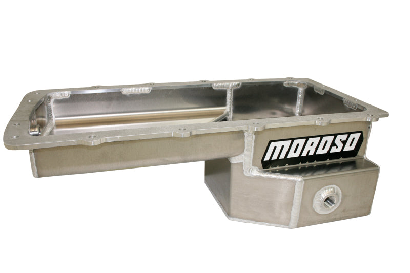 Moroso - MOR20574 - Moroso Ford 5.0 Coyote (w/Rear Sump) Drag Race Baffled Wet Sump 9qt Aluminum Oil Pan - Shipped in Europe - Tuningsupply.com