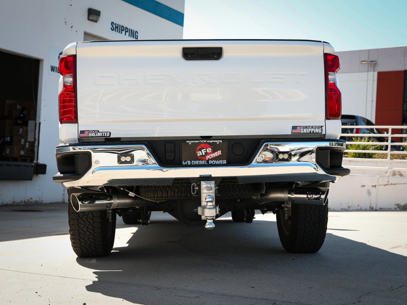 aFe 49-44126-P - AFE49-44126-P - aFe Large Bore-HD 4in 409SS DPF-Back Exhaust System w/Polished Tips 20 GM Diesel Trucks V8-6.6L - Shipped in Europe - Tuningsupply.com