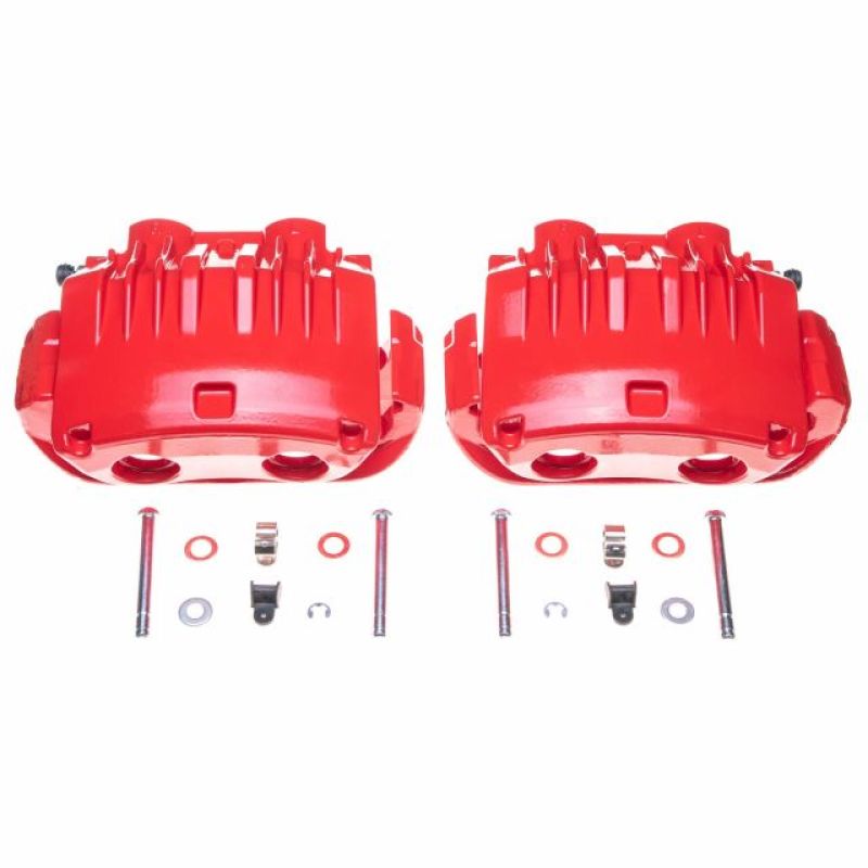 PowerStop S4654C - PSBS4654C - Power Stop 94-98 Ford Mustang Front Red Calipers w/Brackets - Pair - Shipped in Europe - Tuningsupply.com