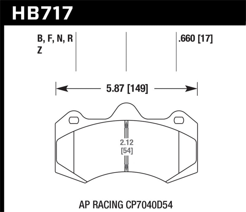 Hawk Performance HB717B.660 - HAWKHB717B.660 - Hawk AP Racing CP7040D54 HPS 5.0 Brake Pads - Shipped in Europe - Tuningsupply.com