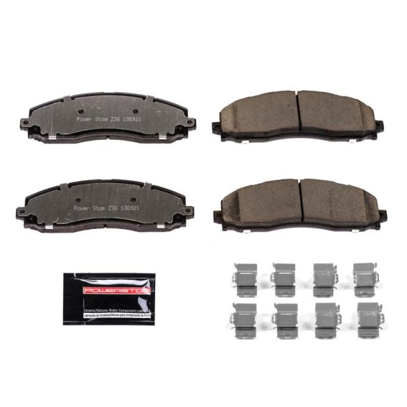 PowerStop Z36-1691 - PSBZ36-1691 - Power Stop 13-19 Ford F-250 Super Duty Rear Z36 Truck & Tow Brake Pads w/Hardware - Shipped in Europe - Tuningsupply.com