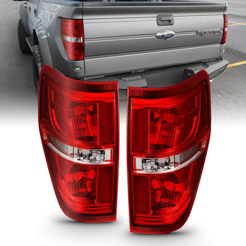 ANZO 311299 - ANZ311299 - ANZO 2009-2014 Ford F-150 Euro Taillight Red/Clear (W/O Bulb) - Shipped in Europe - Tuningsupply.com