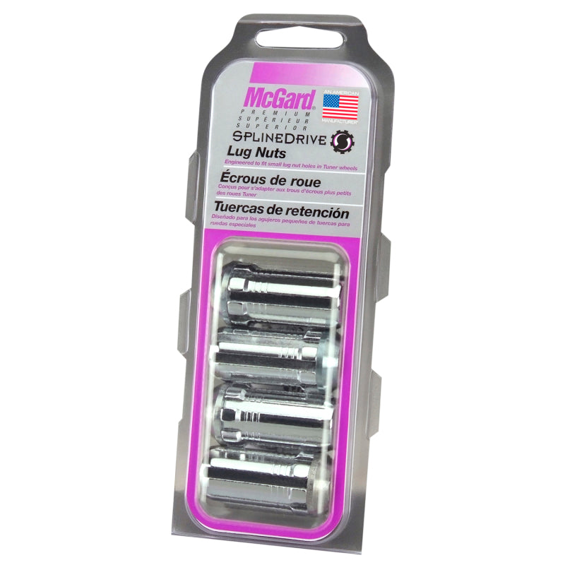 McGard 65310 - MCG65310 - McGard SplineDrive Lug Nut (Cone Seat) M14X1.5 / 1.935in. Length (4-Pack) - Chrome (Req. Tool) - Shipped in Europe - Tuningsupply.com