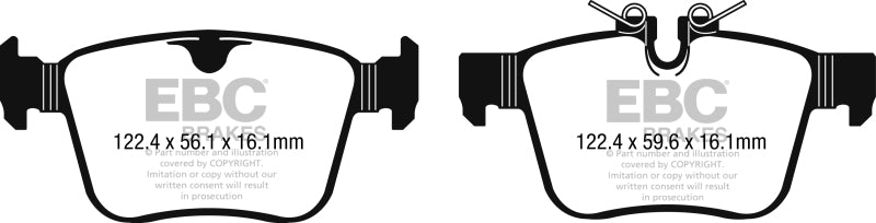 EBC DP22246 - EBCDP22246 - EBC 2016+ Jaguar F-Pace 2.0L TD (180) Greenstuff Rear Brake Pads - Shipped in Europe - Tuningsupply.com