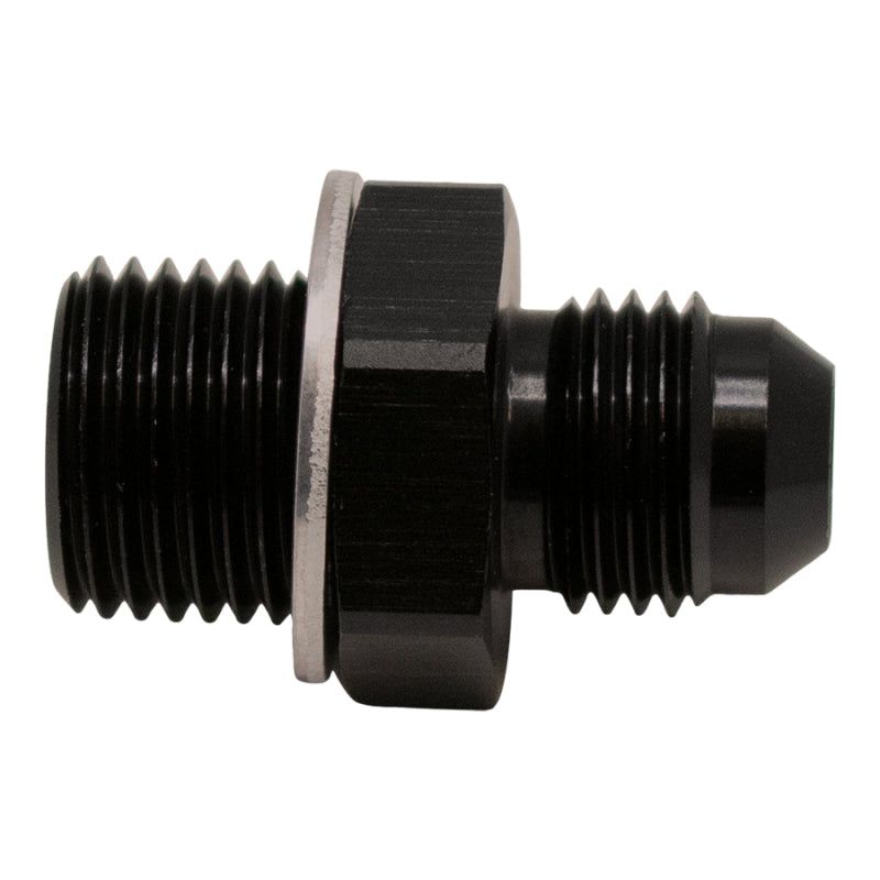 DeatschWerks 6-02-0615-B - DWK6-02-0615-B - DeatschWerks 6AN Male Flare to M16 X 1.5 Male Metric Adapter (Incl Washer) - Anodized Matte Black - Shipped in Europe - Tuningsupply.com