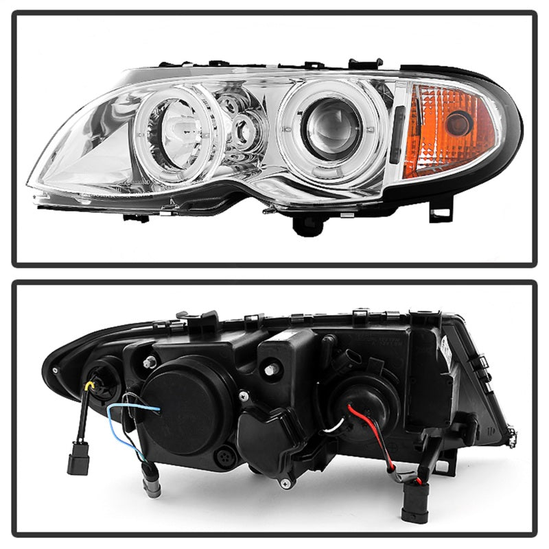 SPYDER 5042408 - SPY5042408 - Spyder BMW E46 3-Series 02-05 4DR Projector Headlights 1PC LED Halo Chrm PRO-YD-BMWE4602-4D-AM-C - Shipped in Europe - Tuningsupply.com