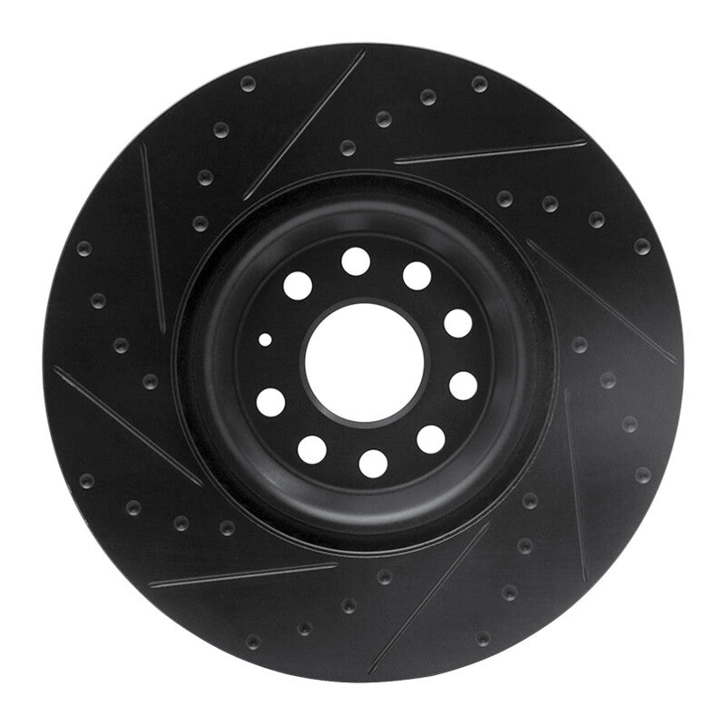 R1 Concepts 633-74034R - RNC633-74034R - R1 2022+ Volkswagen GTI Mk 8 Front Right Drilled & Slotted Black Brake Rotor - Shipped in Europe - Tuningsupply.com