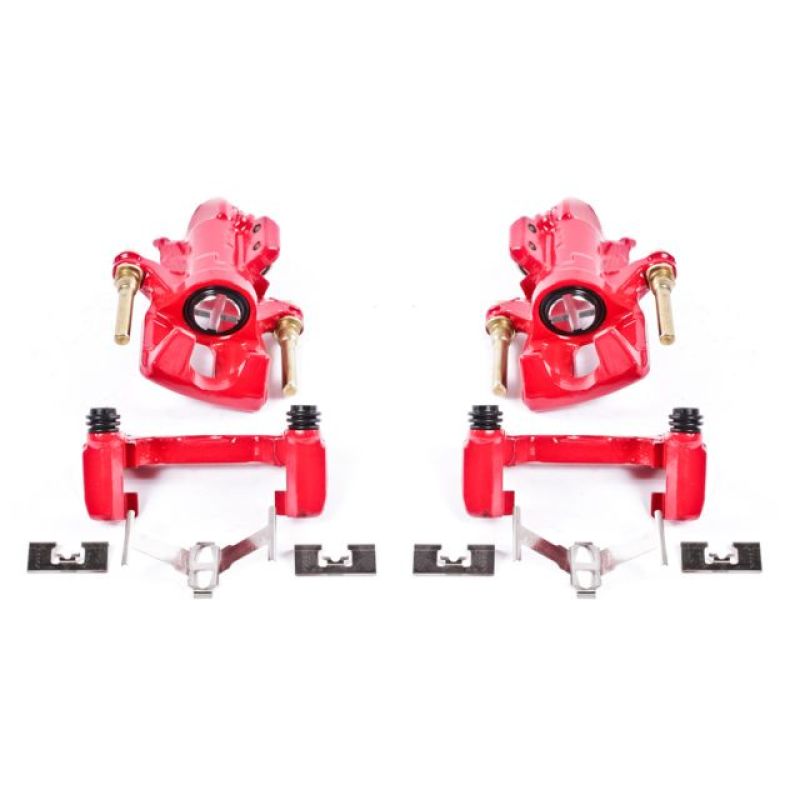 PowerStop S1556 - PSBS1556 - Power Stop 94-01 Acura Integra Rear Red Calipers w/Brackets - Pair - Shipped in Europe - Tuningsupply.com
