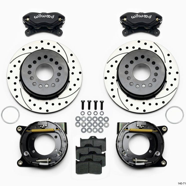 Wilwood 140-7141-D - WIL140-7141-D - Wilwood Forged Dynalite P/S Park Brake Kit Drilled Chevy 12 Bolt w/ C-Clips - Shipped in Europe - Tuningsupply.com