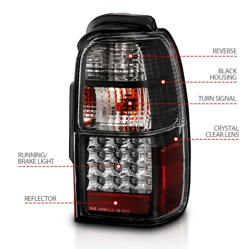 ANZO 311099 - ANZ311099 - ANZO 2001-2002 Toyota 4 Runner LED Taillights Black - Shipped in Europe - Tuningsupply.com