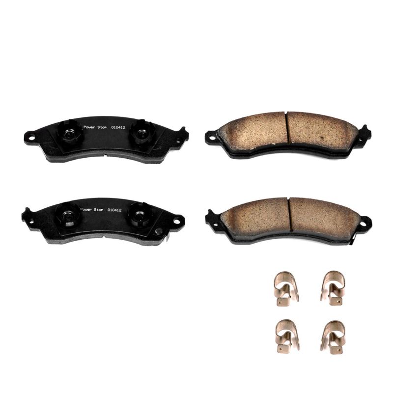 PowerStop 17-412 - PSB17-412 - Power Stop 87-92 Chevrolet Camaro Front Z17 Evolution Ceramic Brake Pads w/Hardware - Shipped in Europe - Tuningsupply.com