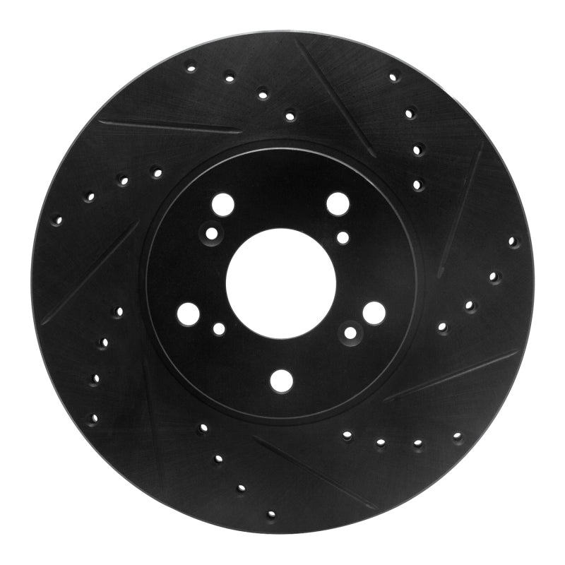 R1 Concepts - RNC633-59043R - R1 04-14 Acura TSX Front Right Drilled & Slotted Black Brake Rotor - Shipped in Europe - Tuningsupply.com