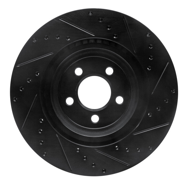 R1 Concepts 633-39017L - RNC633-39017L - R1 09-23 Dodge Challenger Front Left Drilled & Slotted Black Brake Rotor - Shipped in Europe - Tuningsupply.com