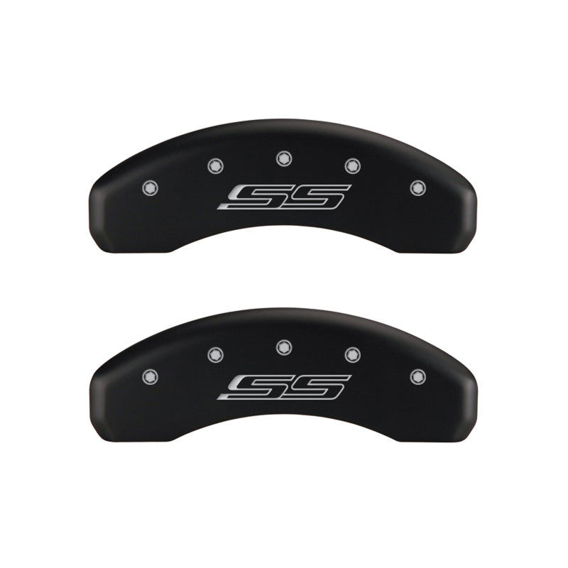 MGP 14241SCS5RD - MGP14241SCS5RD - MGP 4 Caliper Covers Engraved Front Gen 5/Camaro Engraved Rear Gen 5/SS Red finish silver ch - Shipped in Europe - Tuningsupply.com